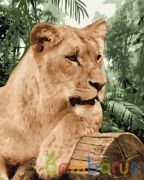 РИСОВАНИЕ ПО НОМЕРАМ НА ХОЛСТЕ, ЛЬВИЦА, РАЗМЕР 40*50 в кор.22шт | фото №0