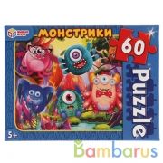 Монстрики.  Пазлы классические в коробке.  Пазл 60 деталей. Умные игры в кор.24шт | фото №0