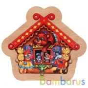 Игрушка деревянная рамка-вкладыш "теремок" Буратино в кор.120шт | фото №0