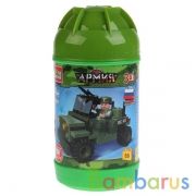 Конструктор "Город мастеров" армия: военный джип 3в1, с фигуркой, 89дет. в банке в кор.144шт | фото №0