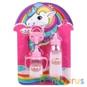 Набор для пупса 3 предмета: поильник с наполн.,соска,бутылочка с наполн.,блист КАРАПУЗ в кор.2*120шт | фото №0