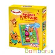 ТРИ КОТА ВЕСЕЛАЯ КАРТИНА С ОБЪЕМНЫМИ ЭЛЕМЕНТАМИ КОРЖИК в кор.20шт | фото №0