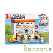 КОНСТРУКТОР ПЛАСТ. РЕСТОРАН С ФИГУРКАМИ, 134ДЕТ. В РУСС. КОР. 33*23*4,5СМ в кор.32шт | фото №0