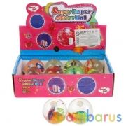 Мяч прыгающий бабочка, с водой, свет, эл.пит в компл. 5,5см в дисплее уп-12шт в кор.16уп | фото №0