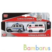 Машины металл набор из 2-х моделей 7,5см спецслужбы в русс. кор. Технопарк в кор.2*72наб | фото №0