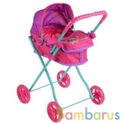 Коляска ФЕЕРИНКИ мет, колёса 4шт*10см рез, ручк. канапе круг. 45*29.5*56, пак КАРАПУЗ в кор.2*6шт | фото №0