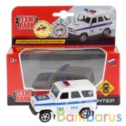 МАШИНА "ТЕХНОПАРК" МЕТАЛЛ. ИНЕРЦ. УАЗ HUNTER ПОЛИЦИЯ ОТКРЫВ. ДВЕРИ 6401 В РУСС. КОР. в кор.2*72шт | фото №0