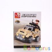 КОНСТРУКТОР ПЛАСТ. 8-В-1 ВОЕННАЯ ТЕХНИКА С ФИГУРКОЙ, 102ДЕТ. В РУСС. КОР. в кор.72шт | фото №0