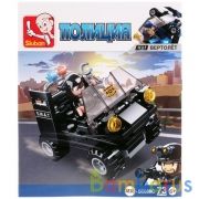 Конструктор пласт. полиция, машина с фигуркой, 73дет. в русс. кор. в кор.90шт | фото №0