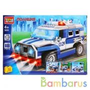 Конструктор "Город мастеров" полицейская машина (свет, звук, мотор) 72дет. в русс. кор. в кор.2*24шт | фото №0