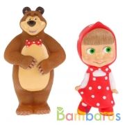 Игрушка пластизоль для ванны Маша И МЕДВЕДЬ 2 шт., пищалка, в сетке, КАПИТОШКА в кор.50наб | фото №0