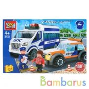 Конструктор "Город мастеров" полицейская газель и машина каршеринга, 137дет. в кор. в кор.2*18шт | фото №0