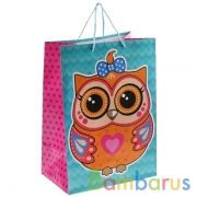 Пакет подарочный глянцевый совы, 33х46х20см в пак. "Играем вместе" уп-12шт в кор.6уп | фото №0