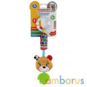Текстильная игрушка подвеска-пищалка с колокольчиком мишка на карт. в пак. "Умка" в кор.260шт | фото №0