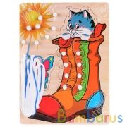 Игрушка деревянная "БУРАТИНО" шнуровка в пленке (русс. уп) в кор.75шт | фото №0