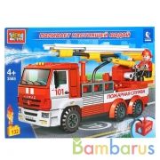 Конструктор "Город мастеров" камаз пожарная машина (поливает водой), 132дет. в кор. в кор.2*8шт | фото №0