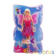 КУКЛА С КРЫЛЬЯМИ, СО СВЕТОМ (СЕРДЕЧКО НА ГРУДИ), В АССОРТ. НА КАРТ. в кор.2*24шт | фото №0