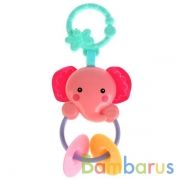 Погремушка со съемным кольцом ТМ Умка "Розовый слоник" на блистере (русс. уп.) в кор.144шт | фото №0