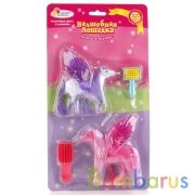 НАБОР ИЗ 2-Х ПЕГАСОВ "ИГРАЕМ ВМЕСТЕ" ФЛОКИРОВ., С АКСЕСС., 3 ВИДА В АССОРТ. НА КАРТ. в кор.6*24наб | фото №0