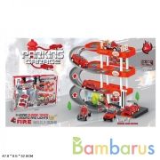 Парковка пожарная служба, свет+звук, с аксесс. (3 машинки) 1A-1 в кор. в кор.2*12шт | фото №0