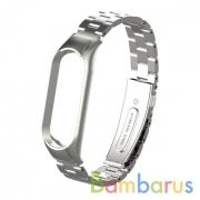 Сменный браслет Xiaomi Mi Band 5 металлический (Серебряный) | фото №0