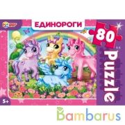 Единороги. Пазлы классические в коробке. Пазл 80 деталей. Умные игры в уп.16шт в кор.8уп | фото №0