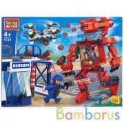 Конструктор "Город мастеров" атака робота на полицейский участок, 266дет. в русс. кор. в кор.2*18шт | фото №0