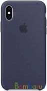 Чехол для Apple iPhone XS Silicon Case Protect (Темно-синий) | фото №0