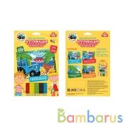 Набор д/детского тв-ва Синий ТРАКТОР аппликация мягкая мозаика (17х23 см) MultiArt в кор.30шт | фото №0