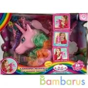 Голова-манекен единорог 25 см, с цветной гривой, 20 акс, кор КАРАПУЗ в кор.2*15шт | фото №0