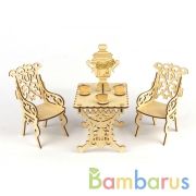 КОНСТРУКТОР ТЕРЕМОК "СТОЛОВАЯ С САМОВАРОМ ДЛЯ КУКОЛ ТИПА БАРБИ" в кор.130шт | фото №0