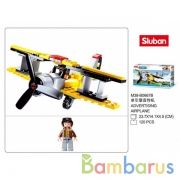 Конструктор пласт. самолет с фигуркой, 120дет. в русс. кор. в кор.72шт | фото №0