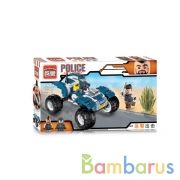 КОНСТРУКТОР ПЛАСТ. КВАДРОЦИКЛ ПОЛИЦИЯ С ФИГУРКАМИ И АКСЕСС., 139ДЕТ. В КОР. в кор.48шт (Собран) | фото №0