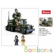 Конструктор пласт. военная машина с фигурками, 243дет. в русс. кор. в кор.32шт | фото №0