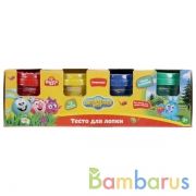 Игрушка тесто для лепки Смешарики MultiArt набор 4*50гр, асс цв. в русс. кор. в кор.2*24шт | фото №0