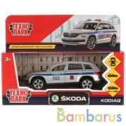 Машина металл "SKODA KODIAQ ПОЛИЦИЯ", 12см, открыв. двери, инерц. в кор. Технопарк в кор.2*36шт | фото №0