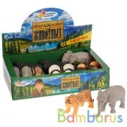 Игрушка пластизоль тянучка "Играем вместе" дикие животные 9-14см, 6асс. в дисплее уп-12шт в кор.18уп | фото №0