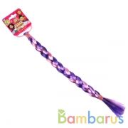 Аксесс д/девочек СКАЗОЧНЫЙ ПАТРУЛЬ резинка с косой (розовый/фиолетовый) МИЛАЯ ЛЕДИ уп-10шт в кор50уп | фото №0