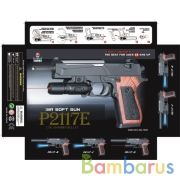 Пистолет с лазер. прицелом, с глушителем, с фонарем P2117-E в кор. в кор.120шт | фото №0