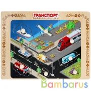 Игрушка деревянная рамка -вкладыш "транспорт" Буратино в кор.100шт | фото №0