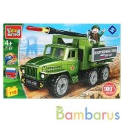 Конструктор "Город мастеров" армия: урал со стреляющей пушкой, 118дет. в русс. кор. в кор.2*18шт | фото №0