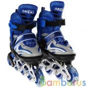 Ролики NEXT раздв., PVC, алюм. рама,переднее колесо со светом р. 29-32 в сумке в кор.6пар | фото №0