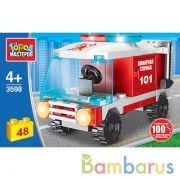 Конструктор ПОЖАРНАЯ МАШИНА, 48 дет. Город мастеров в кор.80шт | фото №0