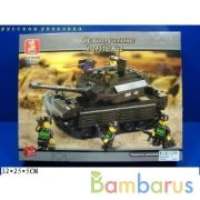 Конструктор пласт. "сухопутные войска" танк с фигурками, 312дет. в русс. кор. 32*25*5см в кор.16шт | фото №0