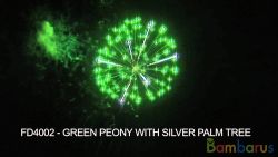 FD4002 GREEN PEONY W/SILVER PALM TREE | фото №0