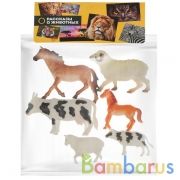 Игрушка пластизоль Играем Вместе Домашние животные мамы и малыши 3*17,5см+3*10см,6шт/пак в кор2*48шт | фото №0