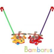 Каталка вертолет, цвет в ассорт. с тростью 303/305/388 в пак. в кор.2*36шт | фото №0