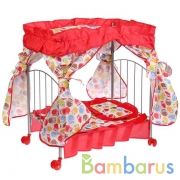 Кроватка металл. 47*31*49. балдахин, подушка, матрас, одеяло. Карапуз в кор. (русс. уп.) в кор.6шт | фото №0