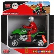 КВАДРОЦИКЛ "ТЕХНОПАРК" МЕТАЛЛ. ИНЕРЦ. СВЕТ+ЗВУК, С ФИГУРКОЙ В РУСС. КОР. 12,5СМ в кор.2*24шт | фото №0