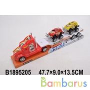 Трейлер инерц. с 2-мя машинками, цвет в ассорт. в пласт. в кор.2*30шт | фото №0